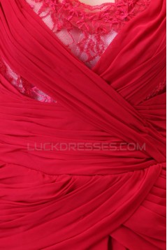 Long Red Chiffon and Lace Prom Evening Formal Party Dresses ED010179