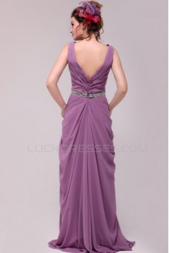 A-Line V-Neck Beaded Long Chiffon Prom Evening Formal Party Dresses ED010185