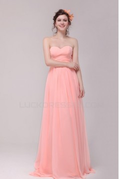 Empire Sweetheart Long Pink Chiffon Prom Evening Formal Party Dresses/Maternity Dresses ED010186