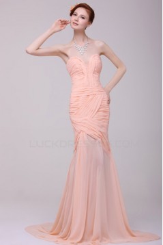 Long Chiffon Pleated Prom Evening Formal Party Dresses ED010198