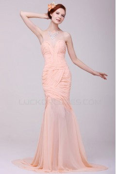 Long Chiffon Pleated Prom Evening Formal Party Dresses ED010198