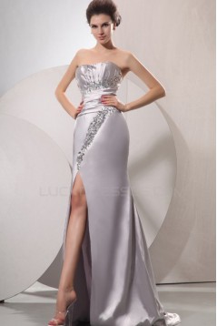 Long Silver Beaded Prom Evening Formal Party Dresses ED010206