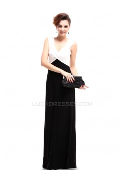 Black White Long Chiffon Prom Evening Formal Party Dresses ED010220
