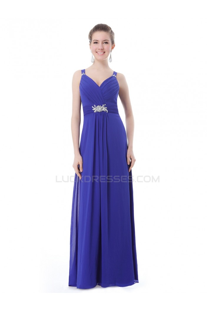 Long Blue Chiffon Prom Evening Formal Party Dresses ED010238