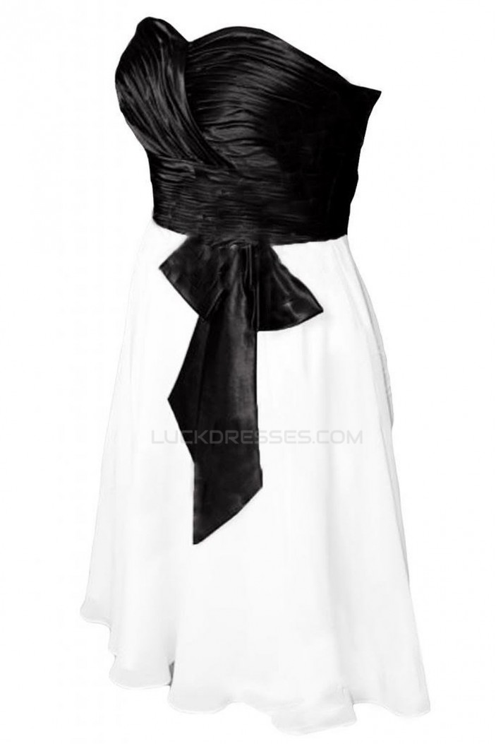 Black White Sweetheart Short Prom Evening Formal Party Dresses ED010245
