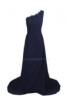 One-Shoulder Long Blue Prom Evening Formal Party Dresses ED010280