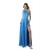 Long Blue One-Shoulder Beaded Chiffon Prom Evening Formal Party Dresses ED010284