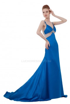 Beaded Long Blue Prom Evening Formal Party Dresses ED010286