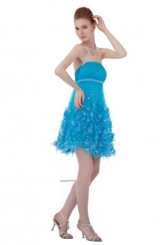 A-Line Strapless Short Beaded Prom Evening Formal Party Dresses ED010290