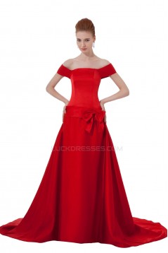 Long Red Off-The-Shoulder Prom Evening Formal Party Dresses ED010292