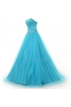 A-Line Sweetheart Beaded Long Tulle Prom Evening Formal Party Dresses ED010319