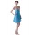 A-Line Sweetheart Short Blue Beaded Chiffon Prom Evening Formal Party Dresses ED010327