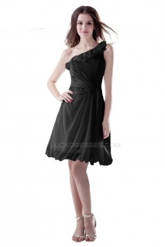 One-Shoulder Short Chiffon Prom Evening Formal Party Dresses ED010334