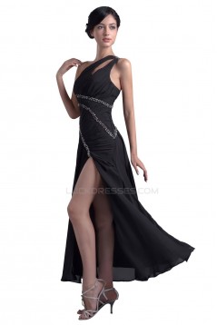 One-Shoulder Long Chiffon Beaded Prom Evening Formal Party Dresses ED010352