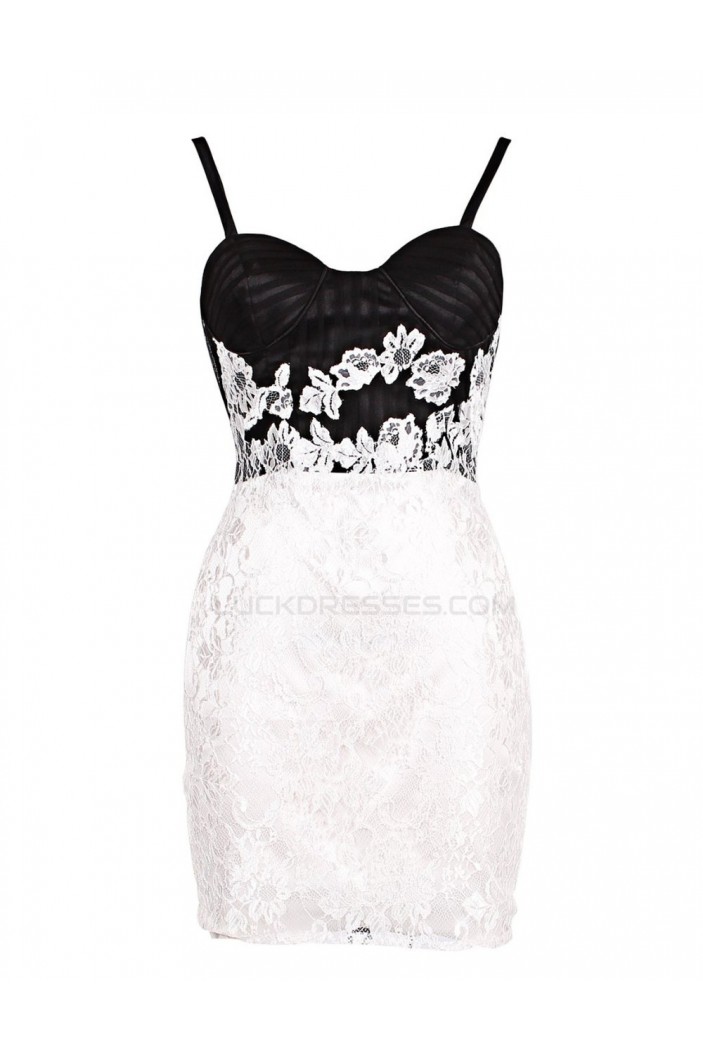 Short Black White Prom Evening Formal Party Dresses ED010368