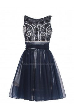 A-Line Beaded Short Prom Evening Formal Party Dresses ED010381