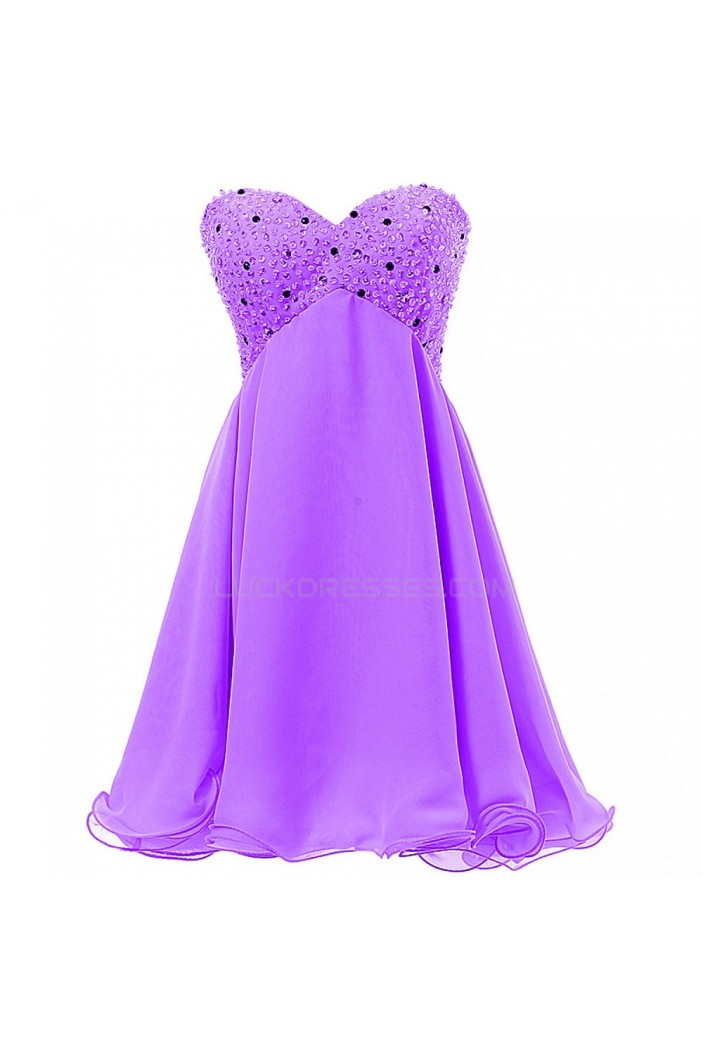 A-Line Sweetheart Short Beaded Chiffon Prom Evening Formal Party Dresses ED010383