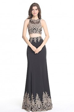 Two Pieces Lace Appliques Long Prom Evening Formal Party Dresses ED010395
