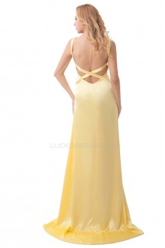 A-Line Long Yellow Prom Evening Formal Party Dresses ED010405