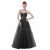 A-Line Sweetheart Beaded Long Black Tulle Prom Evening Formal Party Dresses ED010417