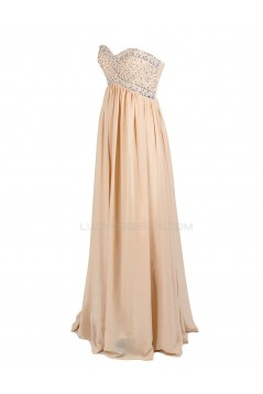 A-Line Sweetheart Beaded Long Chiffon Prom Evening Formal Party Dresses ED010445