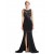 Trumpet/Mermaid Long Black Beaded Applique Prom Evening Formal Party Dresses ED010453