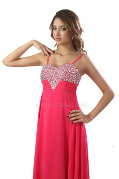 A-Line Spaghetti Strap Beaded Chiffon Prom Evening Formal Party Dresses ED010455