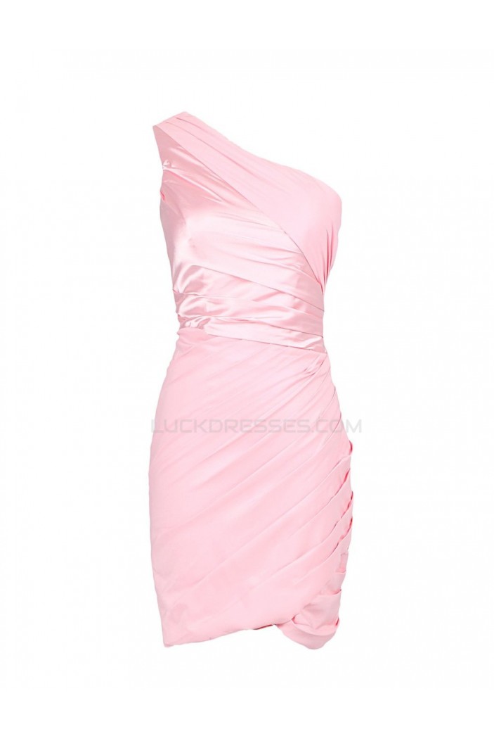 One-Shoulder Short Pink Prom Evening Formal Party Dresses ED010464