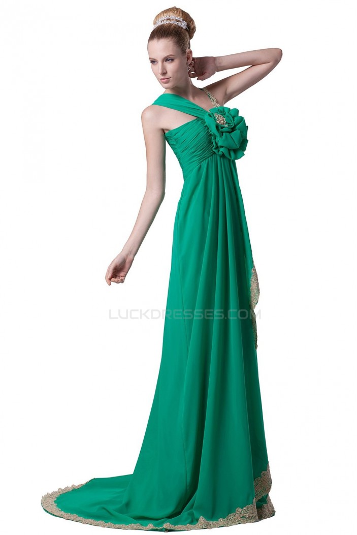 Empire Long Green Chiffon Prom Evening Formal Party Dresses/Maternity Evening Dresses ED010467