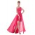 High Low One-Shoulder Long Pink Chiffon Beaded Prom Evening Formal Party Dresses ED010475