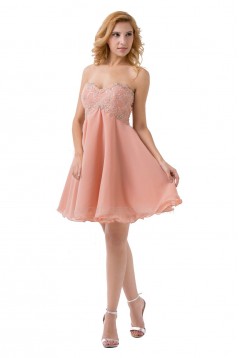 A-Line Sweetheart Beaded Short Chiffon Prom Evening Formal Party Dresses ED010491