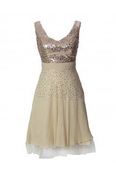 A-Line Short Sequin Chiffon Prom Evening Formal Party Dresses ED010494