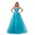A-Line Strapless Beaded Long Blue Prom Evening Formal Party Dresses ED010504
