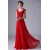 A-Line Long Beaded Red Chiffon Prom Evening Formal Party Dresses ED010531