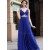 A-Line Beaded Long Blue Chiffon Prom Evening Formal Party Dresses ED010536