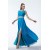 A-Line Beaded Long Blue Chiffon Prom Evening Formal Party Dresses ED010539