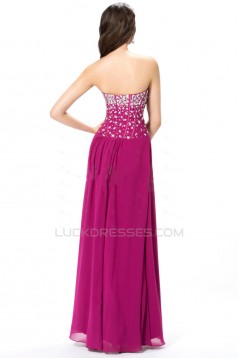 A-Line Sweetheart Beaded Long Chiffon Prom Evening Formal Party Dresses ED010561
