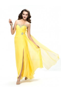 Sweetheart Beaded Split-Front Long Chiffon Prom Evening Formal Party Dresses ED010570
