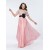A-Line Short Sleeve Beaded Long Pink Prom Evening Formal Party Dresses ED010584