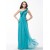 One-Shoulder Long Blue Chiffon Prom Evening Formal Party Dresses ED010588