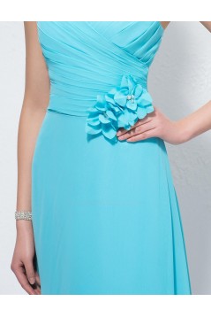 A-Line Sweetheart Long Blue Chiffon Prom Evening Formal Party Dresses ED010591
