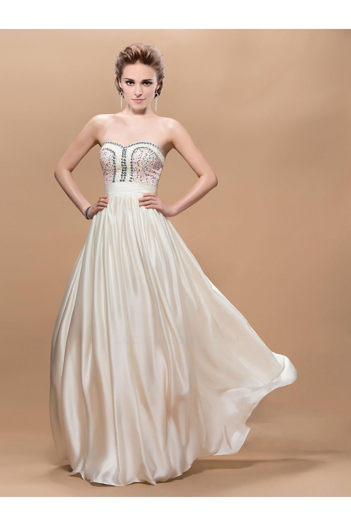 A-Line Sweetheart Beaded Long Prom Evening Formal Party Dresses ED010605