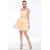 A-Line Strapless Short Yellow Beaded Prom Evening Cocktail Homecoming Party Dresses ED010626