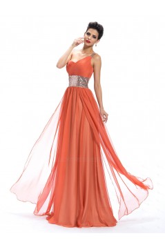 A-Line One-Shoulder Beaded Sequin Long Chiffon Prom Evening Formal Party Dresses ED010657