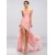 Sheath Sweetheart Split-Front Beaded Long Pink Chiffon Prom Evening Formal Party Dresses ED010686