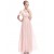 A-Line V-Neck Long Pink Chiffon Prom Evening Formal Party Dresses ED010697