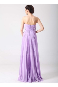 A-Line Sweetheart Pleated Beaded Long Chiffon Prom Evening Formal Party Dresses ED010707