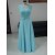 Sheath/Column Long Blue Chiffon Prom Evening Formal Party Dresses ED010732