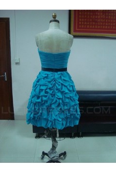 Short Strapless Pleated Prom Evening Formal Party Dresses ED010742