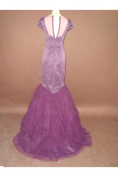Trumpet/Mermaid V-Neck Short Sleeve Long Prom Evening Formal Party Dresses ED010751